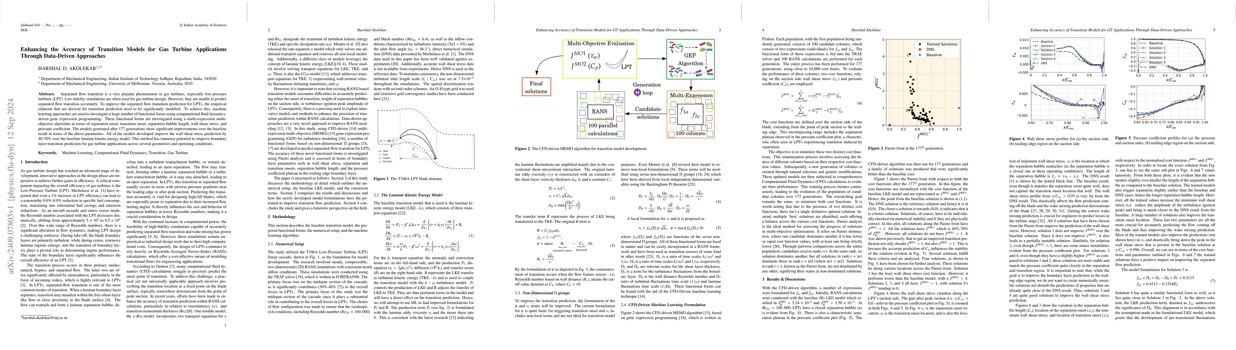 Thumbnail for Enhancing Accuracy of Transition Models for Gas Turbine Applications
  Through Data-Driven Approaches