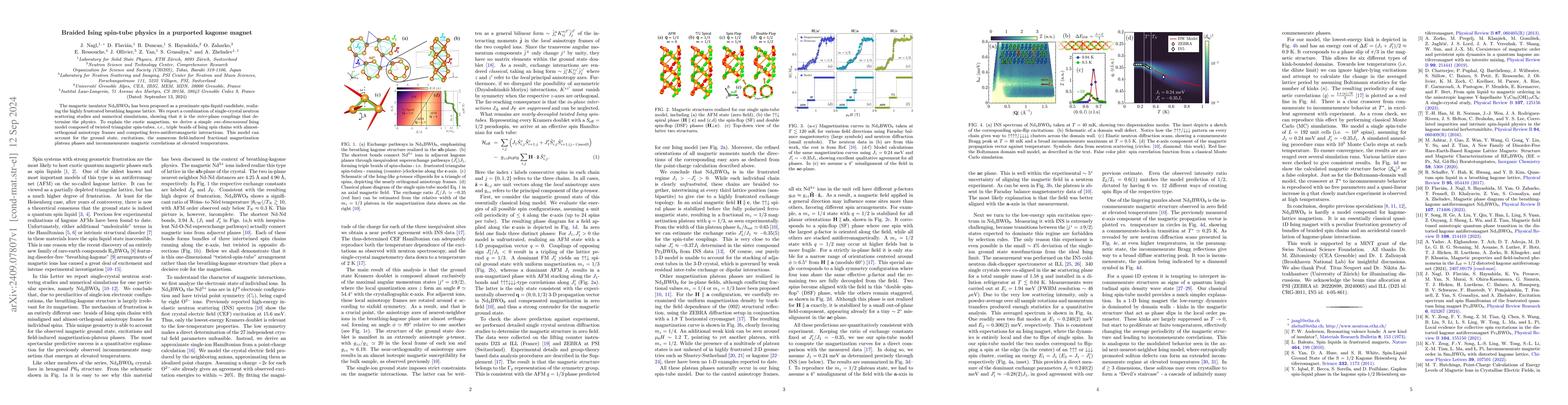 Thumbnail for Braided Ising spin-tube physics in a purported kagome magnet