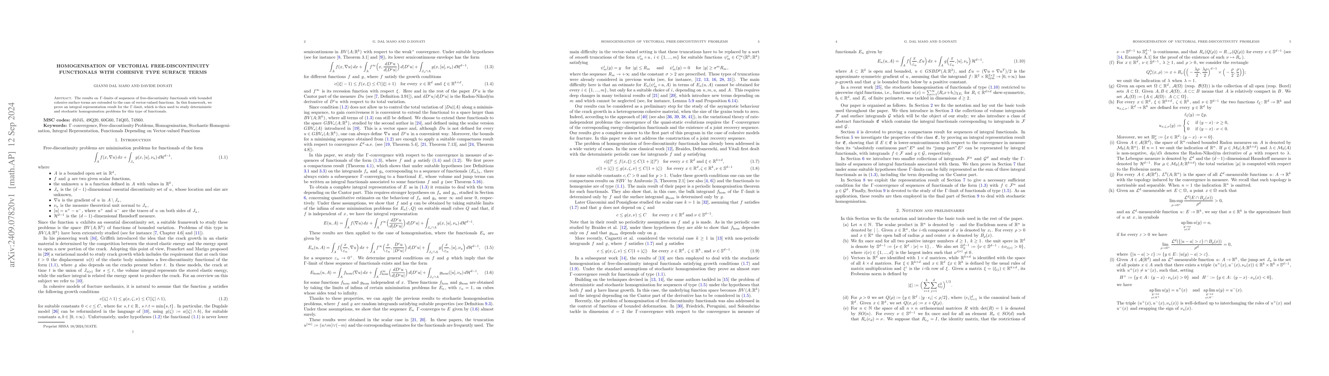 Thumbnail for Homogenisation of vectorial free-discontinuity functionals with cohesive
  type surface terms