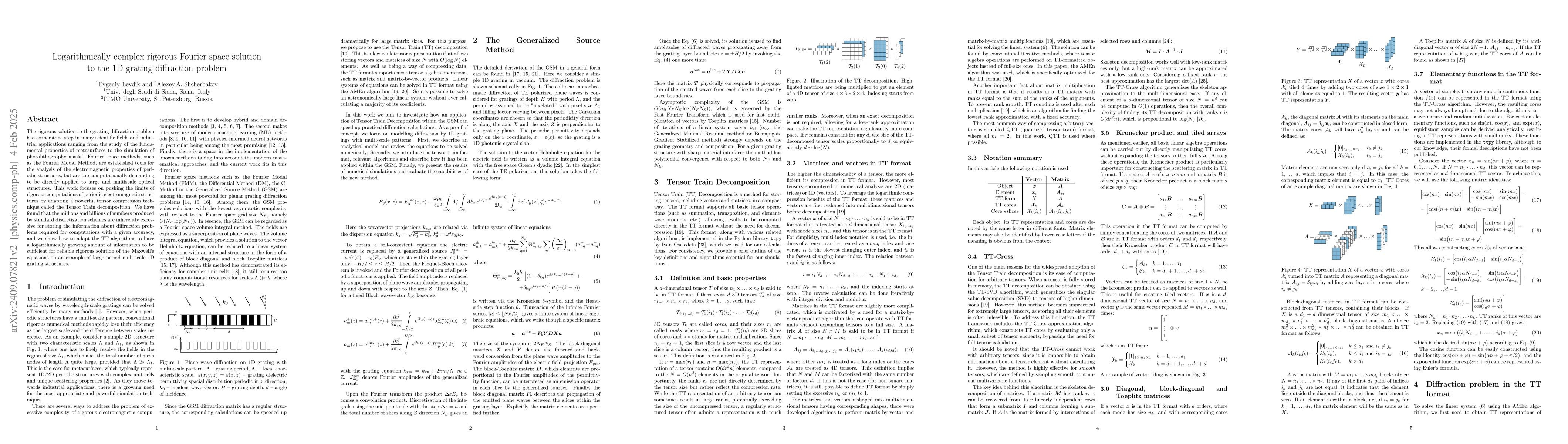 Thumbnail for Logarithmically complex rigorous Fourier space solution to the 1D
  grating diffraction problem