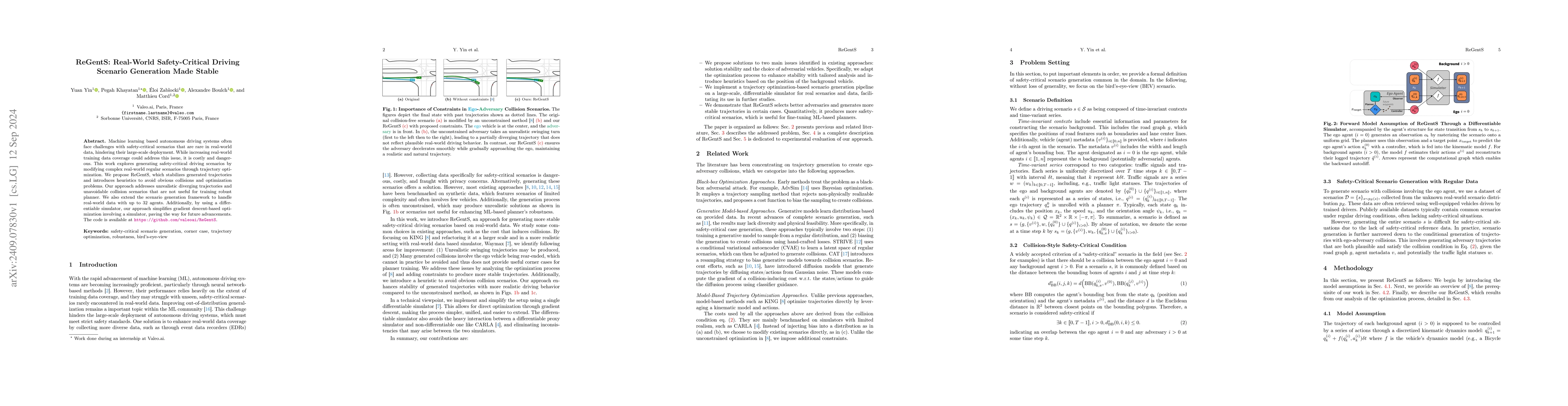 Thumbnail for ReGentS: Real-World Safety-Critical Driving Scenario Generation Made
  Stable