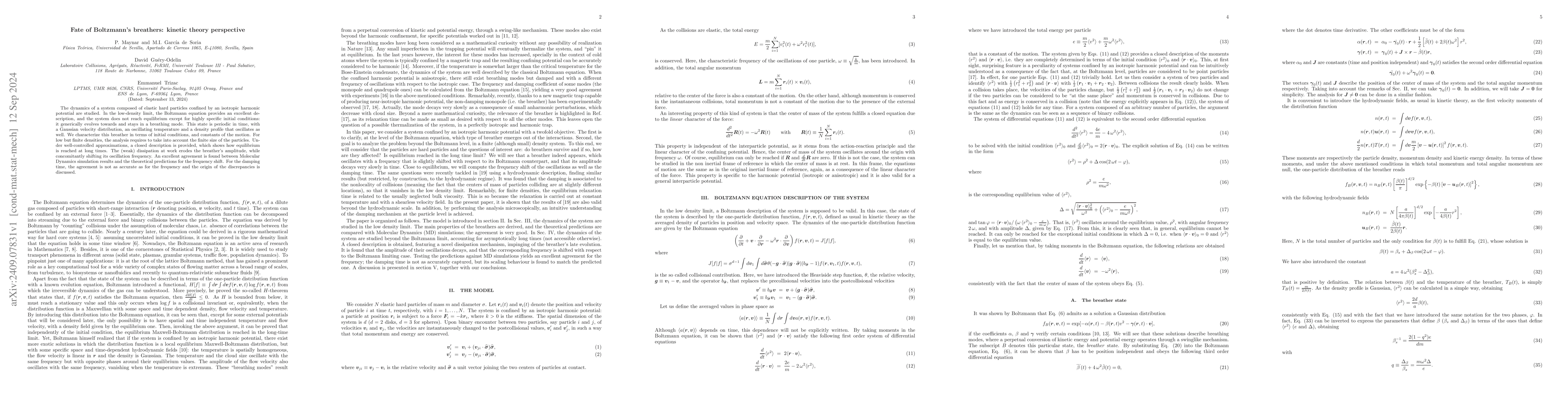 Thumbnail for Fate of Boltzmann's breathers: kinetic theory perspective