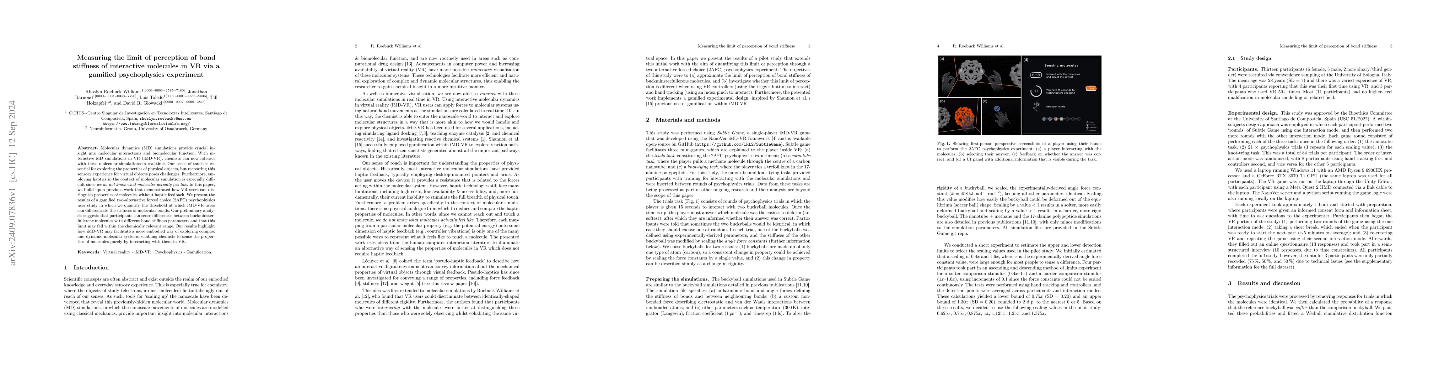 Thumbnail for Measuring the limit of perception of bond stiffness of interactive
  molecules in VR via a gamified psychophysics experiment