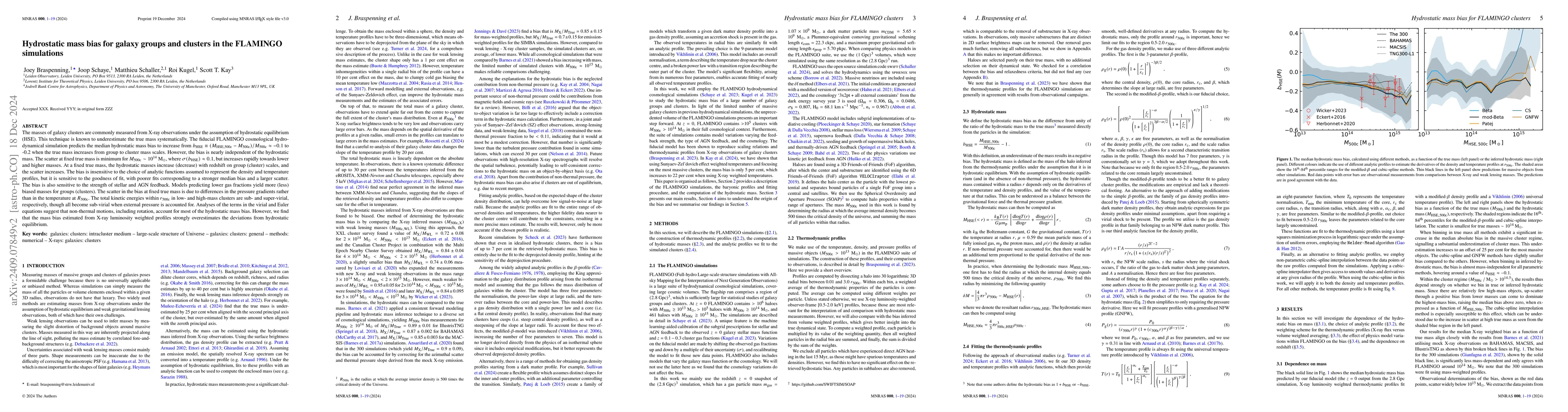Thumbnail for Hydrostatic mass bias for galaxy groups and clusters in the FLAMINGO
  simulations
