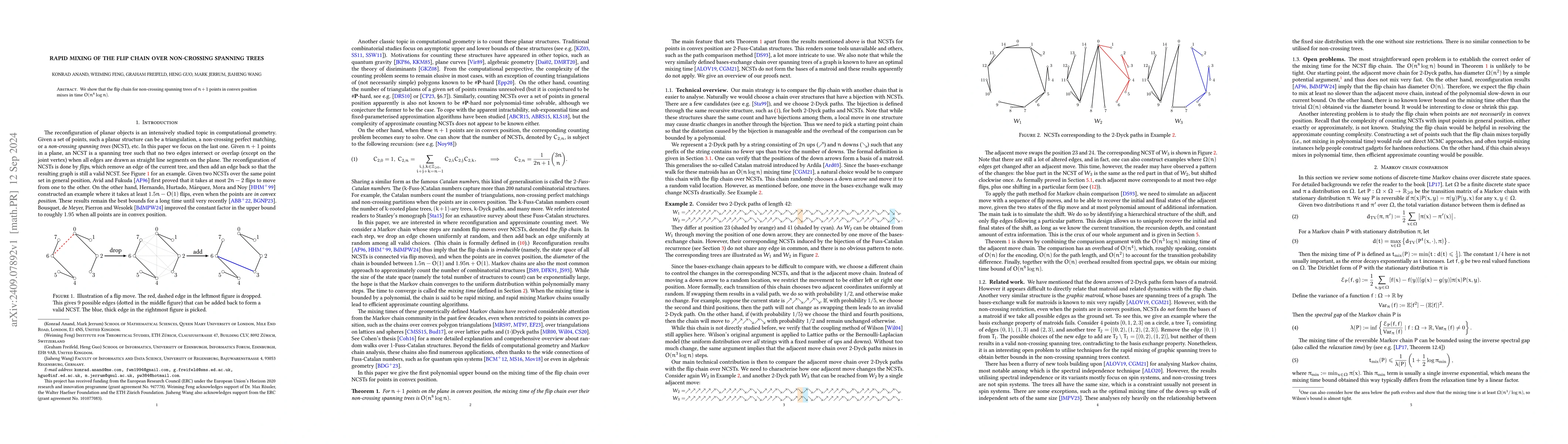 Thumbnail for Rapid mixing of the flip chain over non-crossing spanning trees