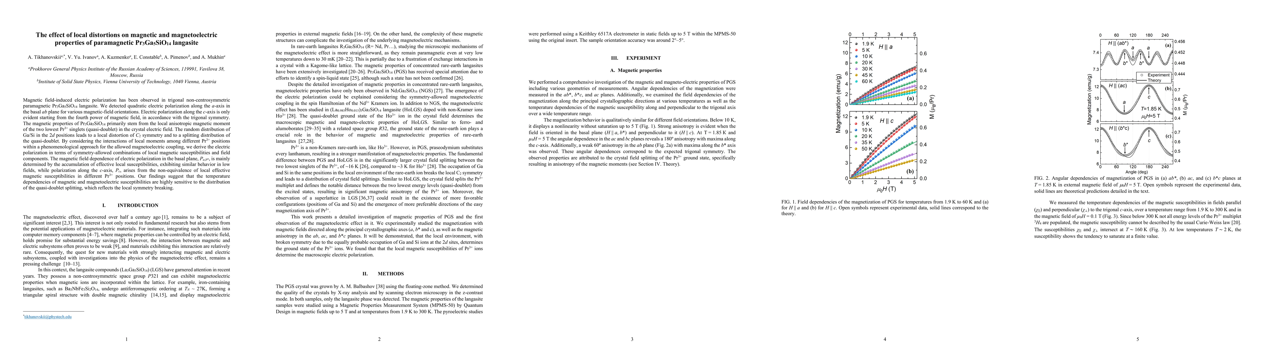 Thumbnail for The effect of local distortions on magnetic and magnetoelectric
  properties of paramagnetic Pr3Ga5SiO14 langasite
