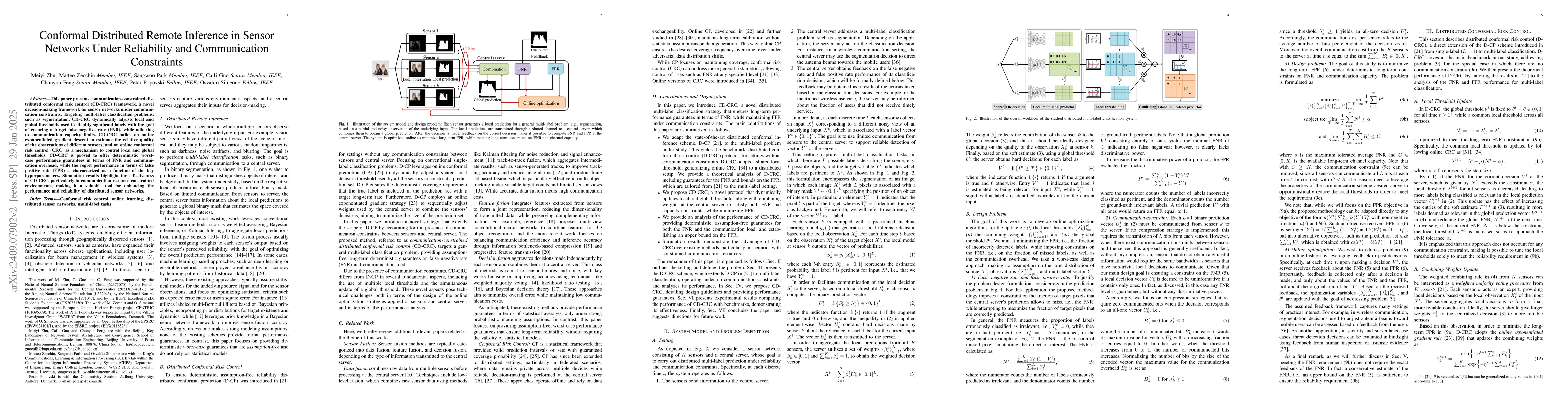 Thumbnail for Conformal Distributed Remote Inference in Sensor Networks Under
  Reliability and Communication Constraints
