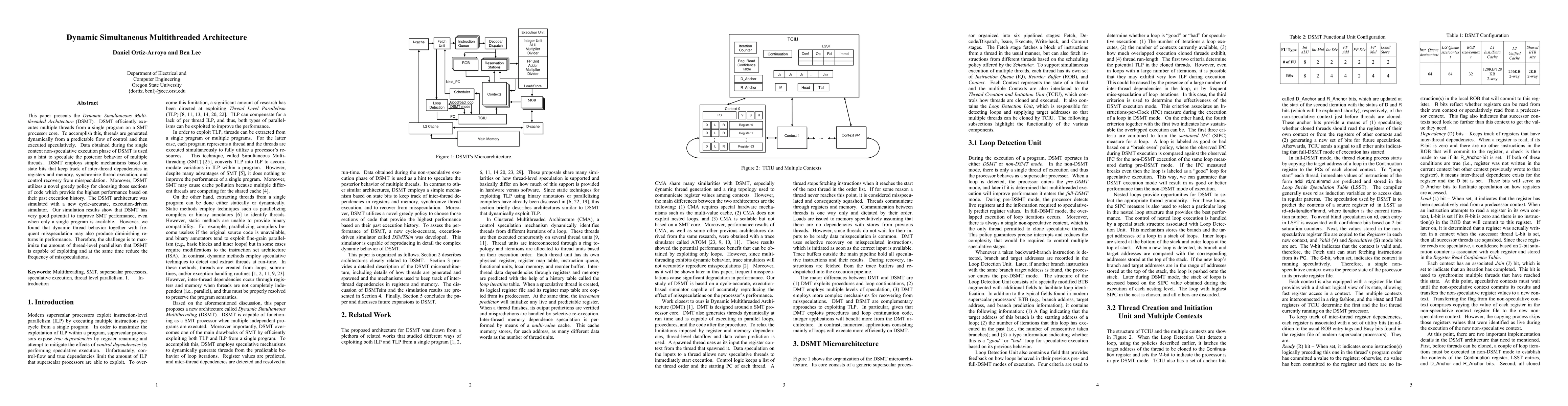 Thumbnail for Dynamic Simultaneous Multithreaded Architecture
