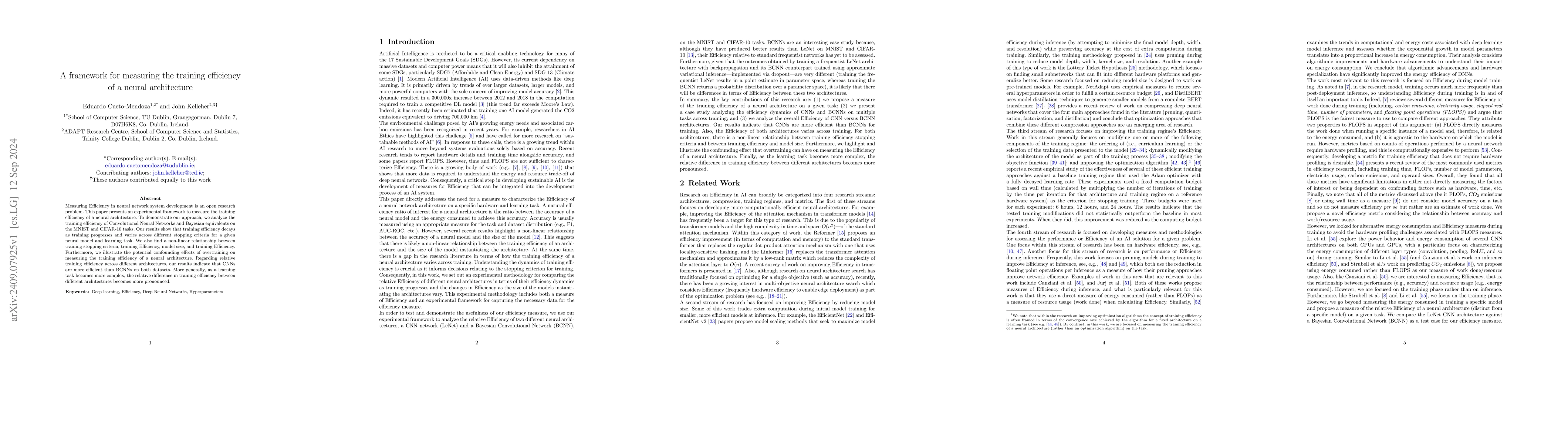 Thumbnail for A framework for measuring the training efficiency of a neural
  architecture