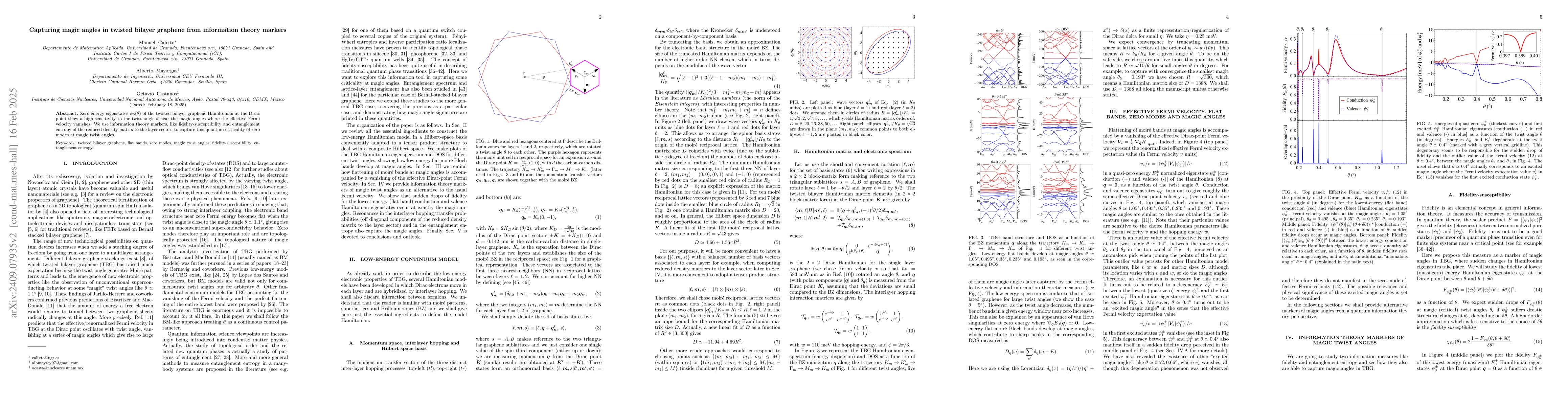 Thumbnail for Capturing magic angles in twisted bilayer graphene from information
  theory markers