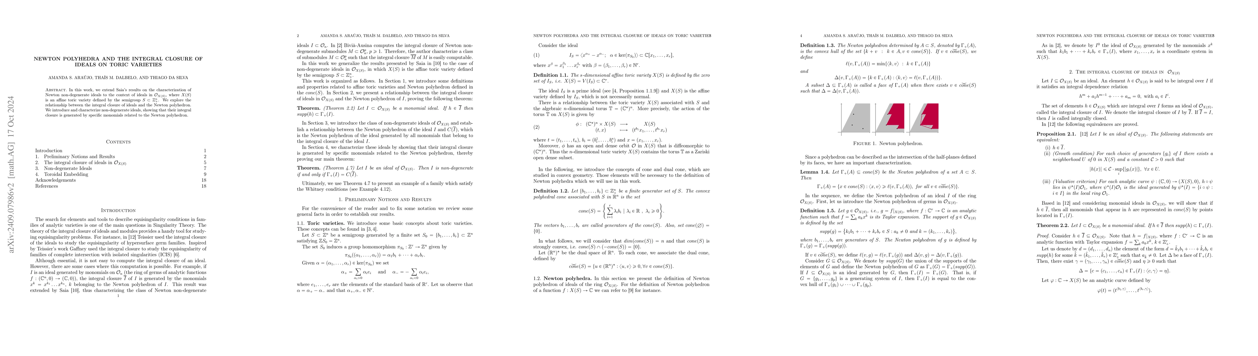 Thumbnail for Newton polyhedra and the integral closure of ideals on toric varieties