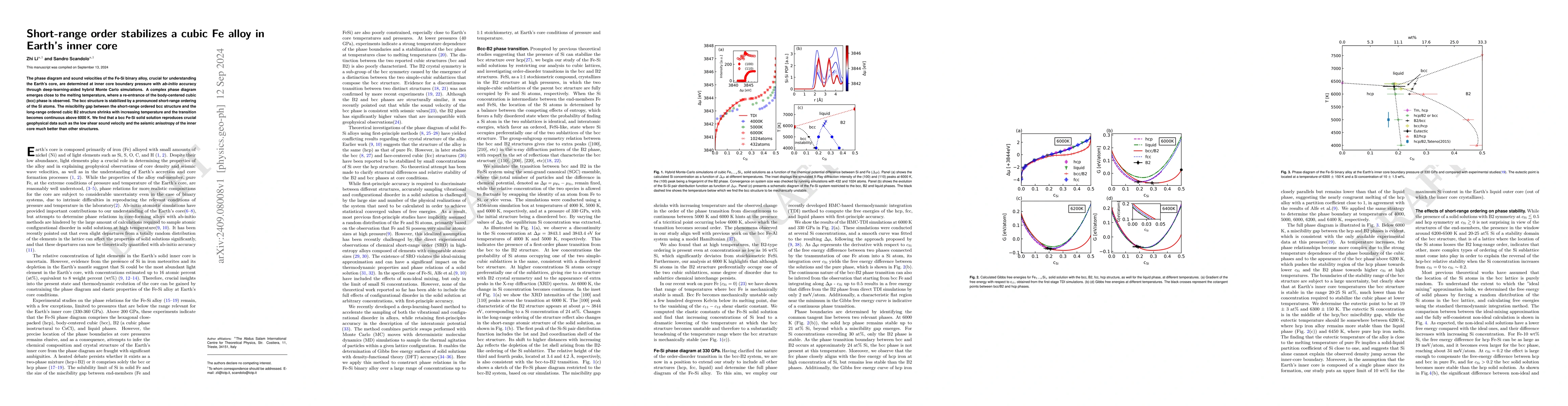 Thumbnail for Short-range order stabilizes a cubic Fe alloy in Earth's inner core