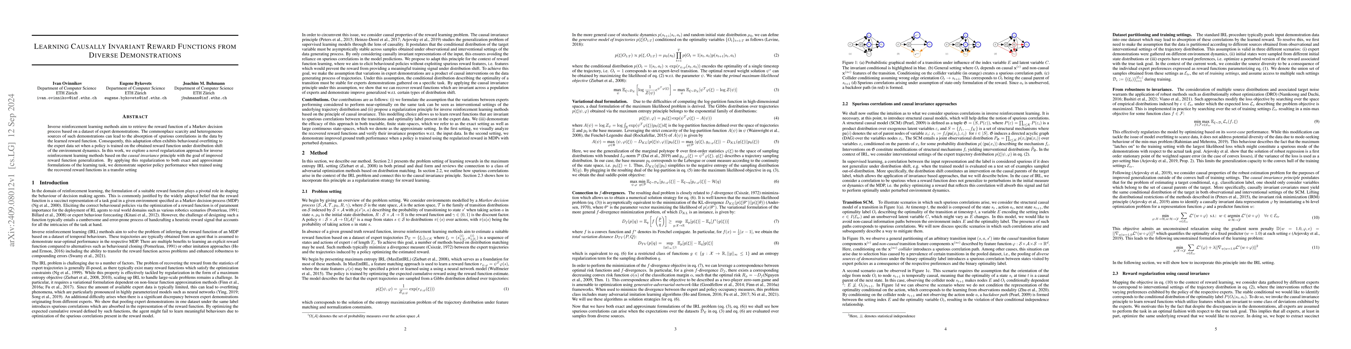 Thumbnail for Learning Causally Invariant Reward Functions from Diverse Demonstrations