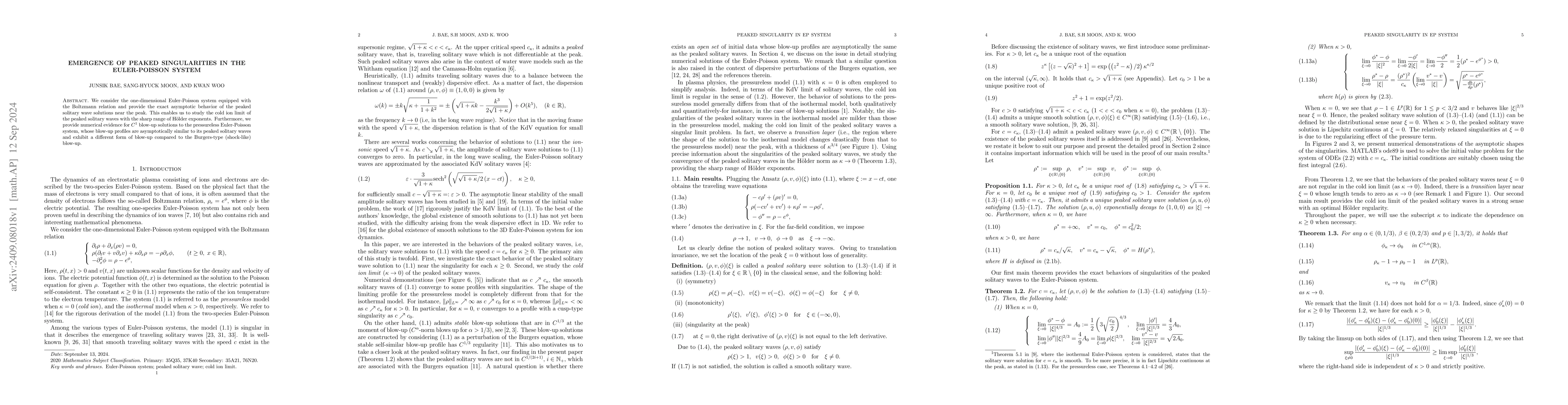 Thumbnail for Emergence of peaked singularities in the Euler-Poisson system