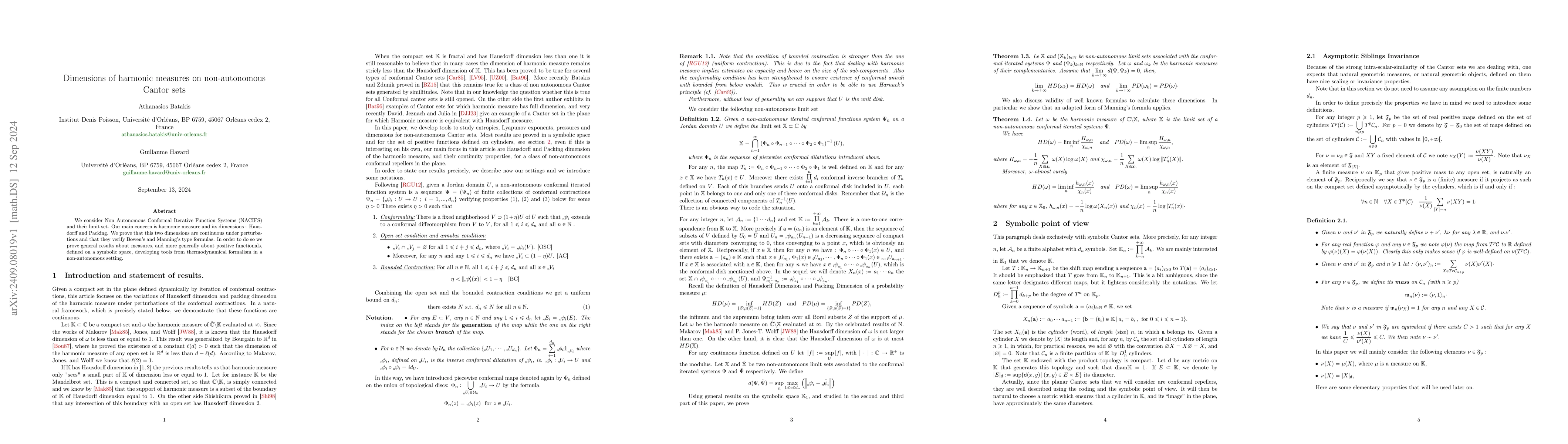 Thumbnail for Dimensions of harmonic measures on non-autonomous Cantor sets