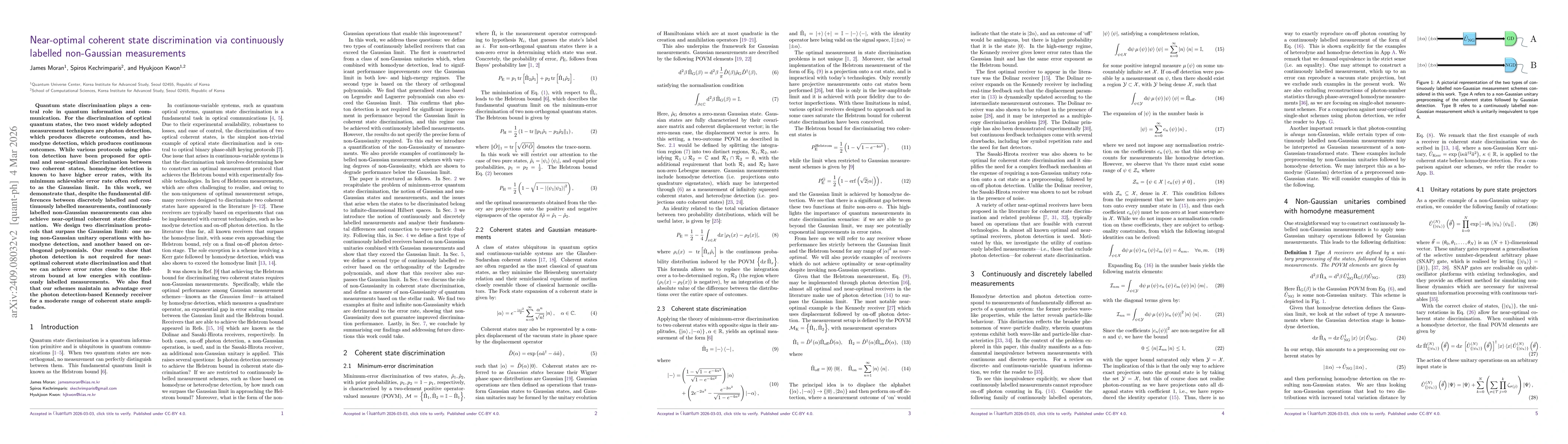 Thumbnail for Near-optimal coherent state discrimination via continuously labelled non-Gaussian measurements