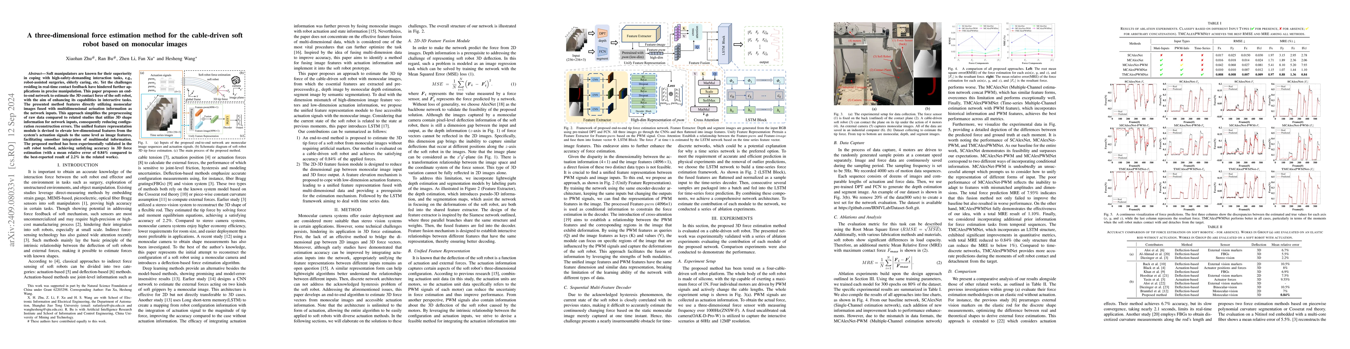 Thumbnail for A three-dimensional force estimation method for the cable-driven soft
  robot based on monocular images