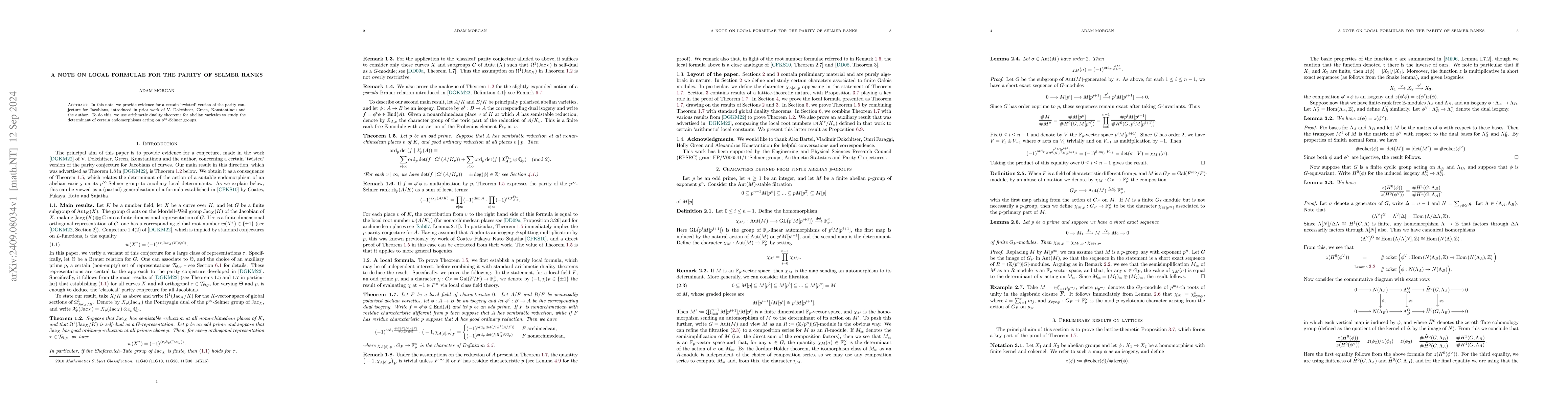 Thumbnail for A note on local formulae for the parity of Selmer ranks