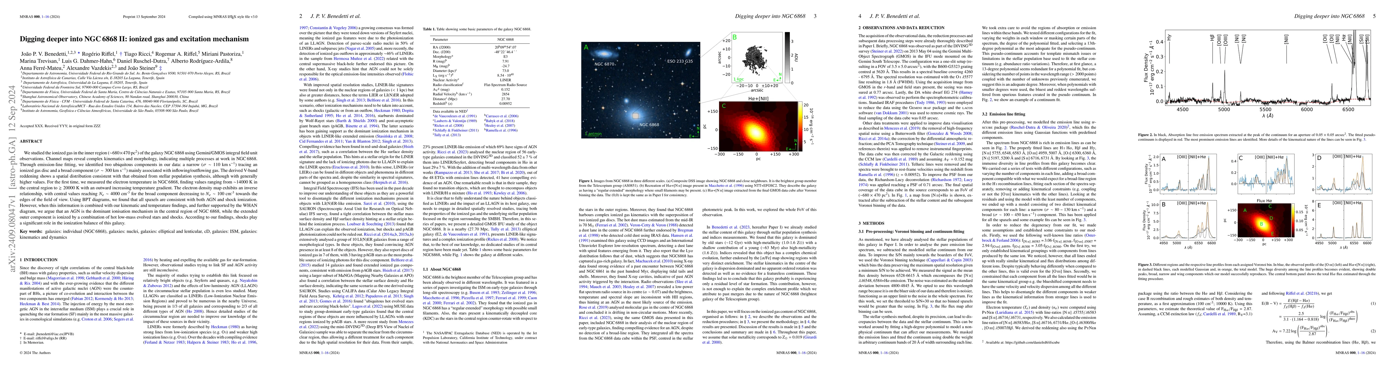 Thumbnail for Digging deeper into NGC 6868 II: ionized gas and excitation mechanism