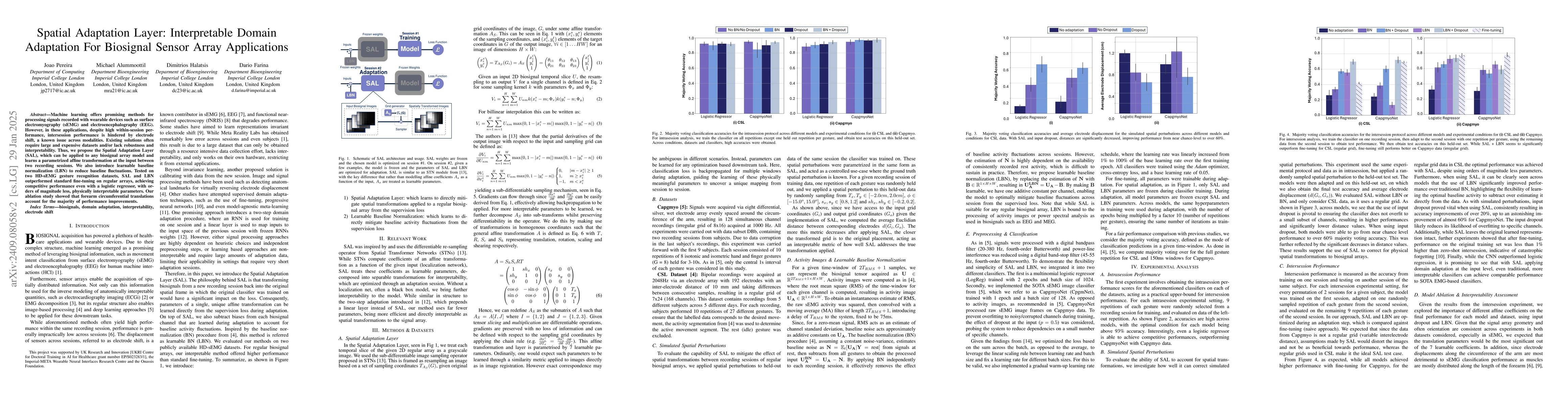 Thumbnail for Spatial Adaptation Layer: Interpretable Domain Adaptation For Biosignal
  Sensor Array Applications
