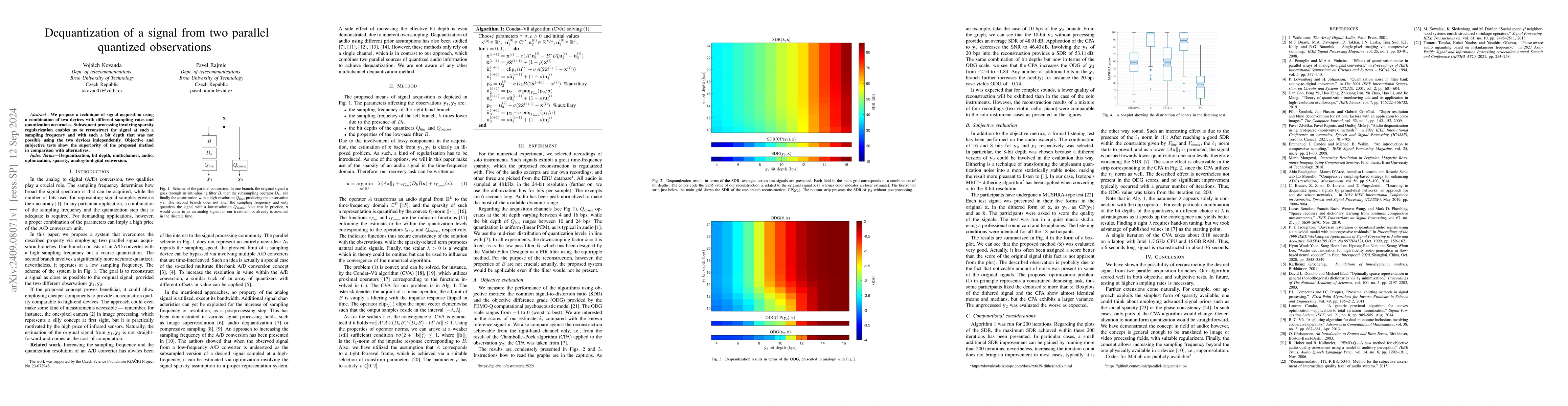 Thumbnail for Dequantization of a signal from two parallel quantized observations