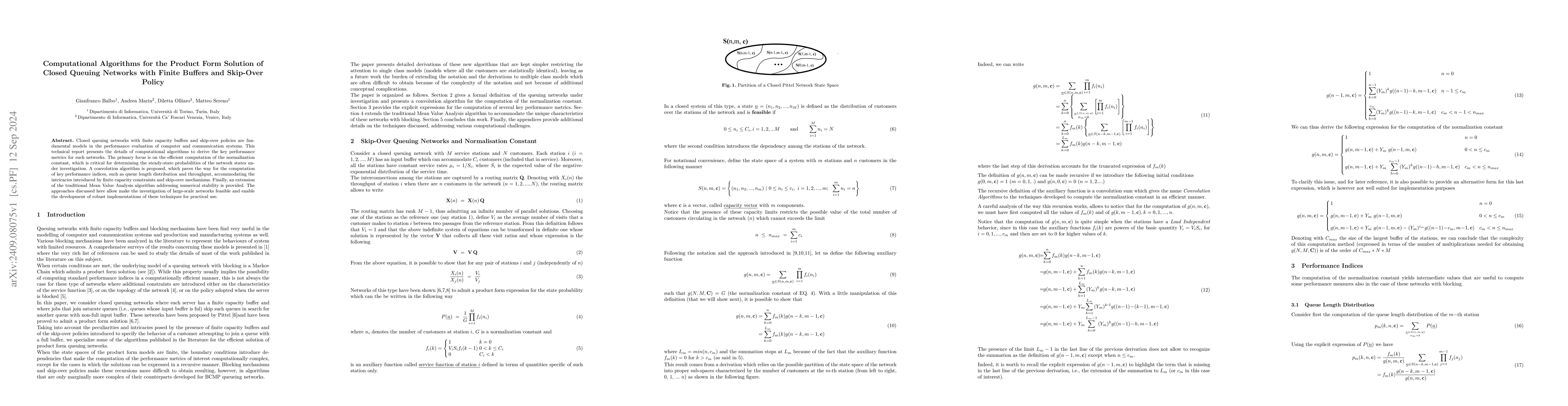 Thumbnail for Computational Algorithms for the Product Form Solution of Closed Queuing
  Networks with Finite Buffers and Skip-Over Policy