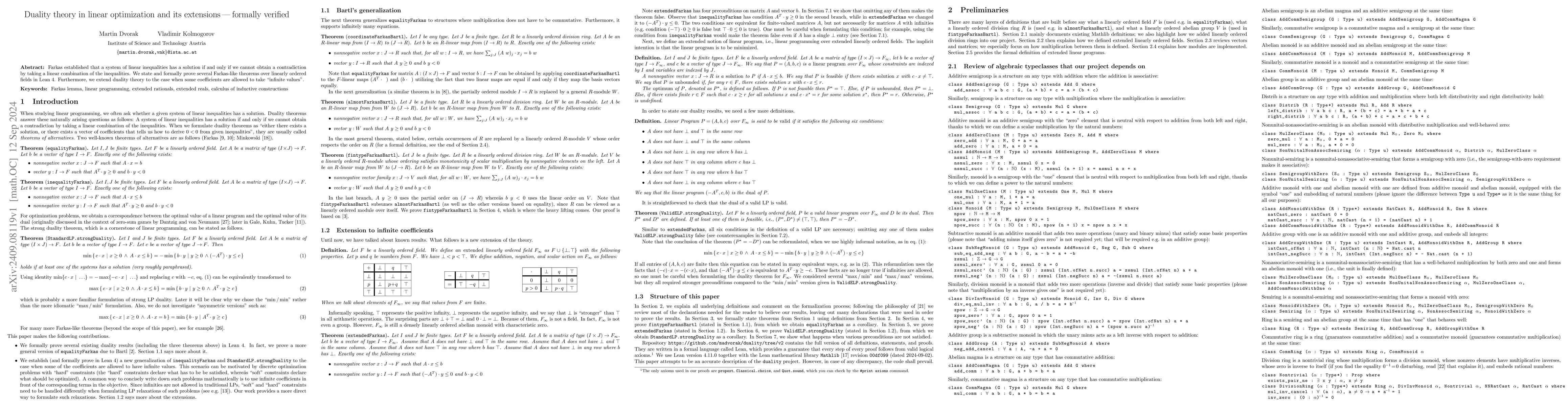 Thumbnail for Duality theory in linear optimization and its extensions -- formally
  verified