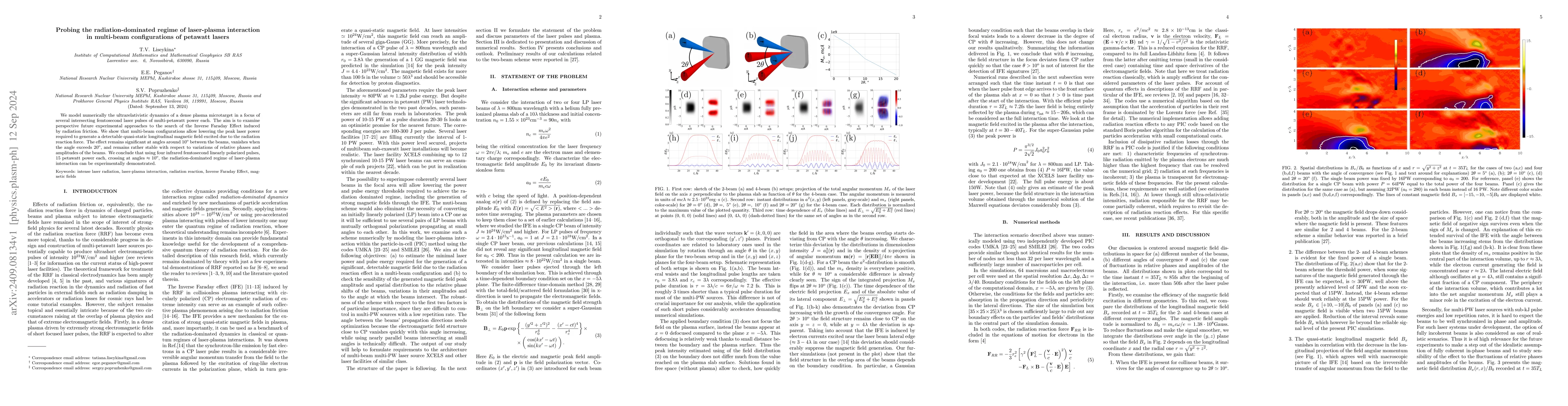 Thumbnail for Probing the radiation-dominated regime of laser-plasma interaction in
  multi-beam configurations of petawatt lasers