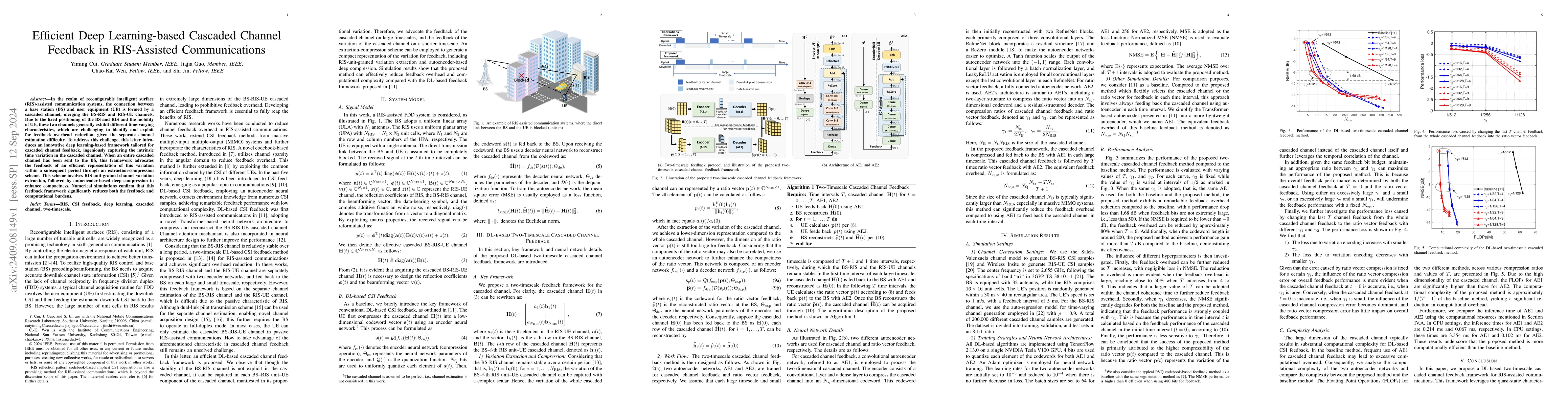 Thumbnail for Efficient Deep Learning-based Cascaded Channel Feedback in RIS-Assisted
  Communications