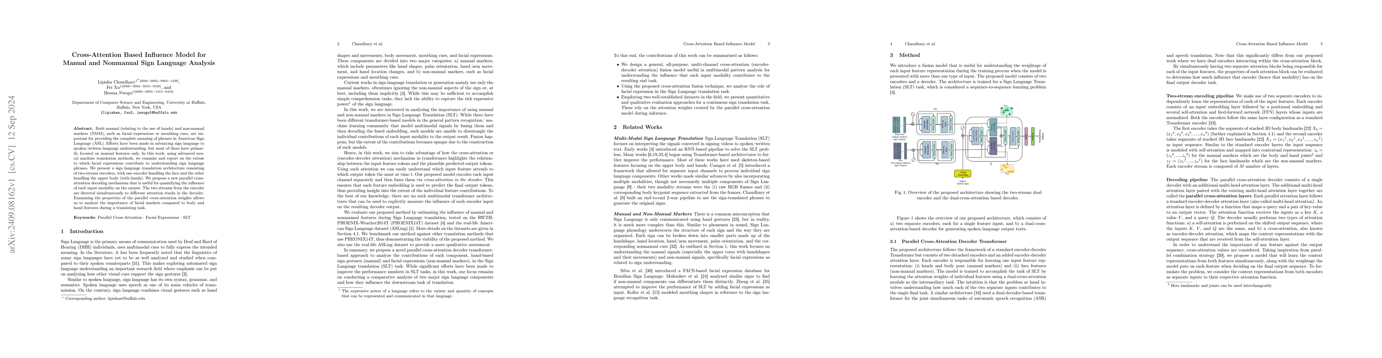 Thumbnail for Cross-Attention Based Influence Model for Manual and Nonmanual Sign
  Language Analysis