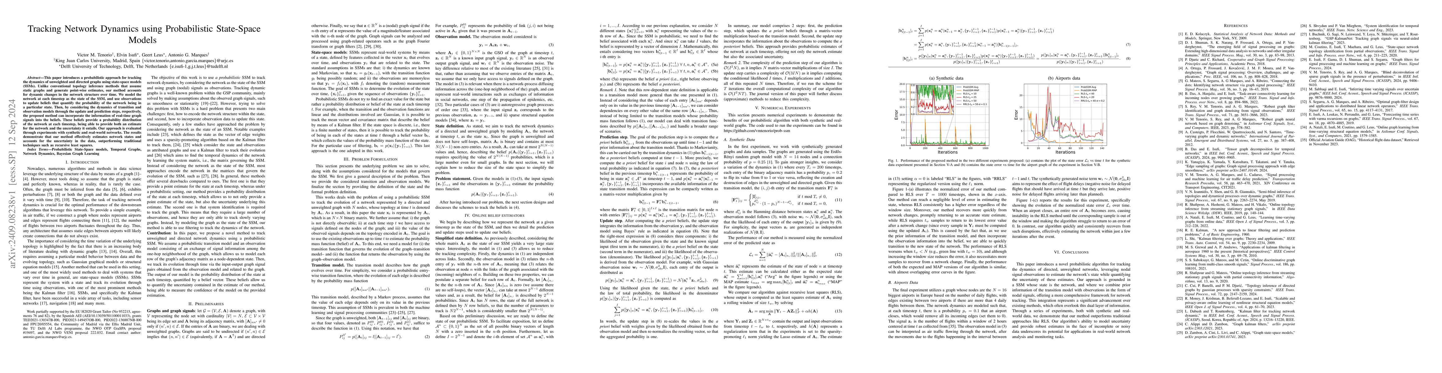 Thumbnail for Tracking Network Dynamics using Probabilistic State-Space Models