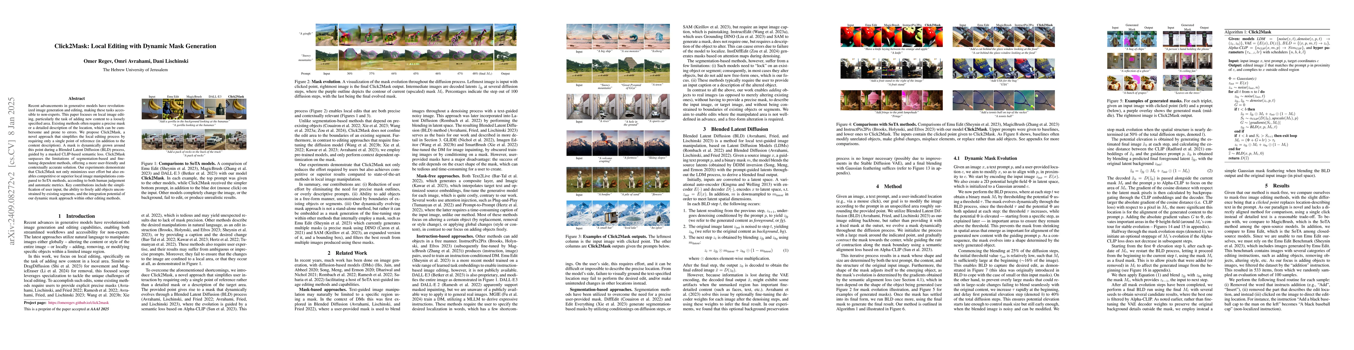 Thumbnail for Click2Mask: Local Editing with Dynamic Mask Generation