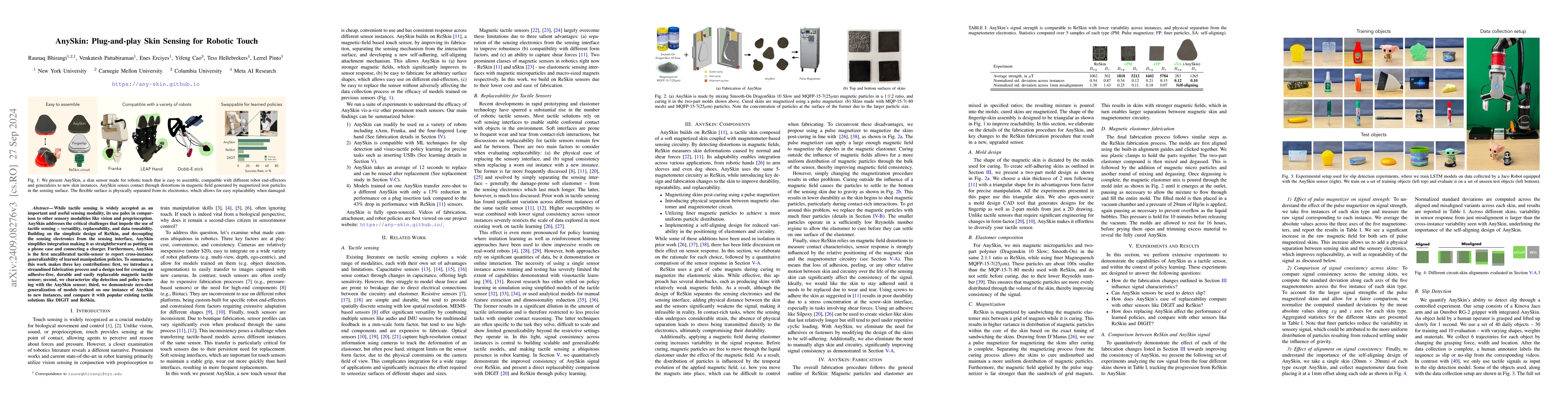 Thumbnail for AnySkin: Plug-and-play Skin Sensing for Robotic Touch