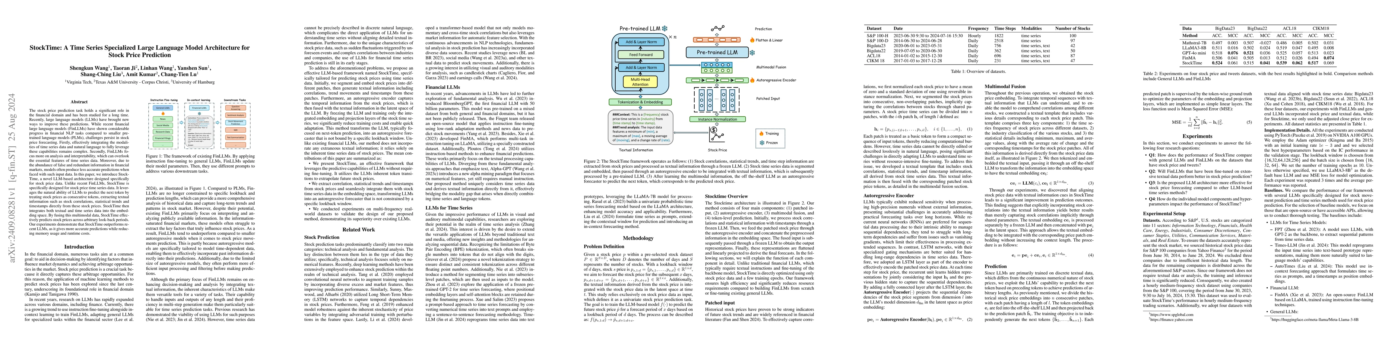 Thumbnail for StockTime: A Time Series Specialized Large Language Model Architecture
  for Stock Price Prediction