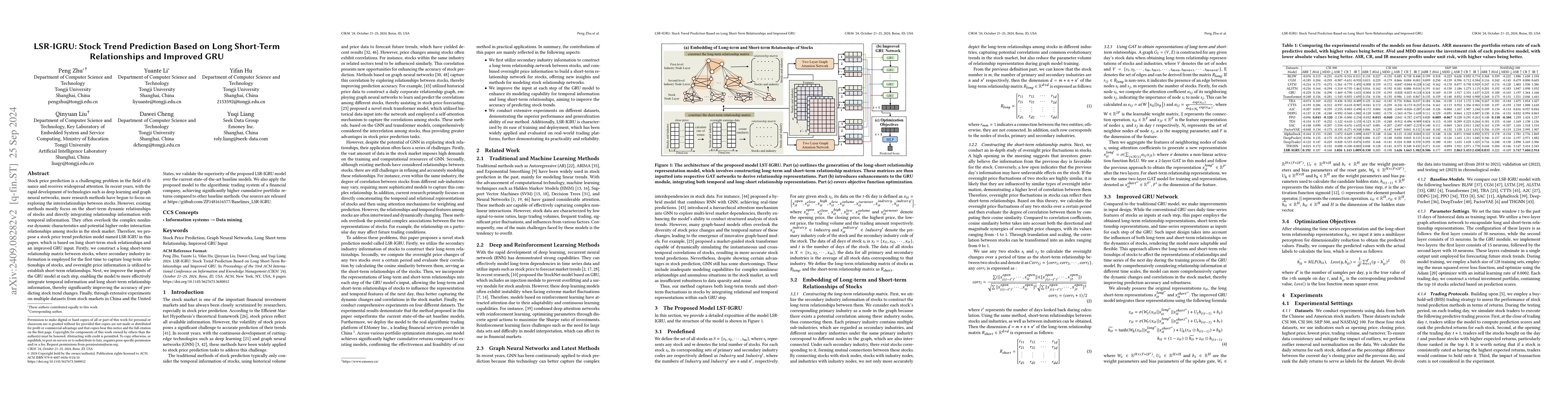 Thumbnail for LSR-IGRU: Stock Trend Prediction Based on Long Short-Term Relationships
  and Improved GRU