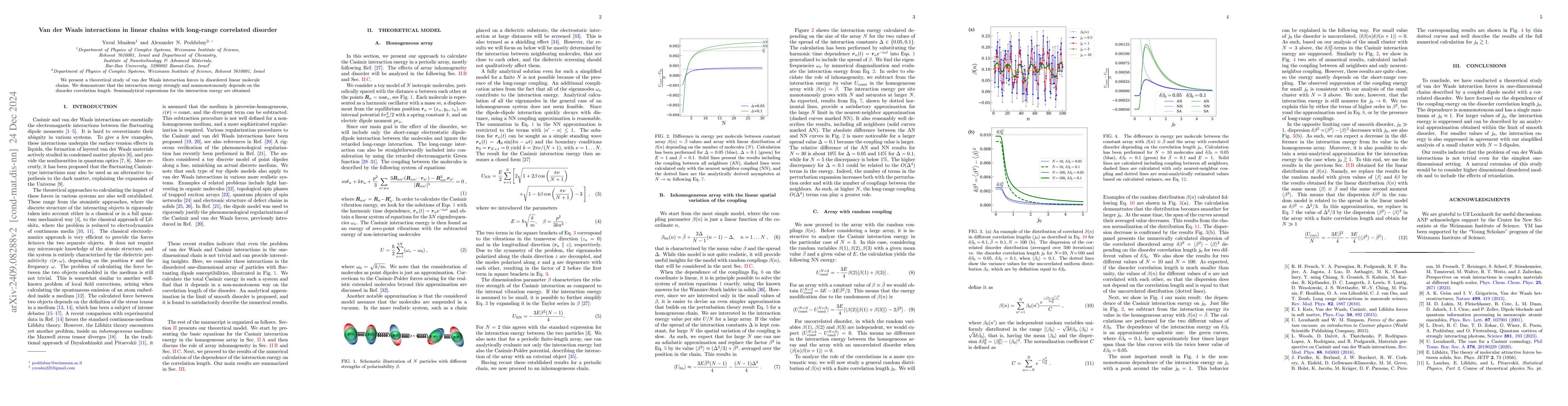 Thumbnail for Van der Waals interactions in linear chains with long-range correlated
  disorder
