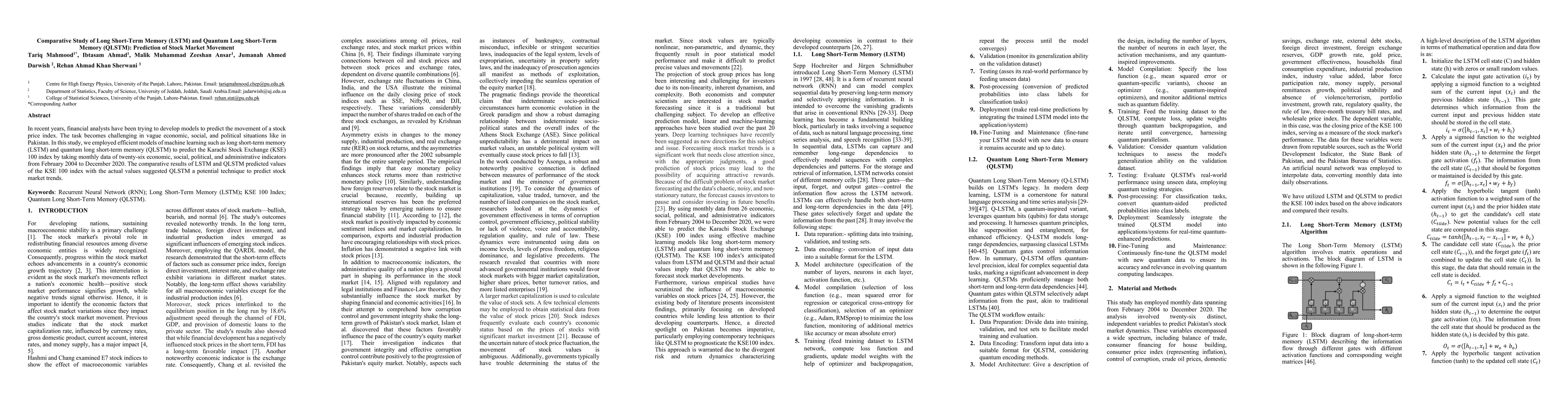 Thumbnail for Comparative Study of Long Short-Term Memory (LSTM) and Quantum Long
  Short-Term Memory (QLSTM): Prediction of Stock Market Movement