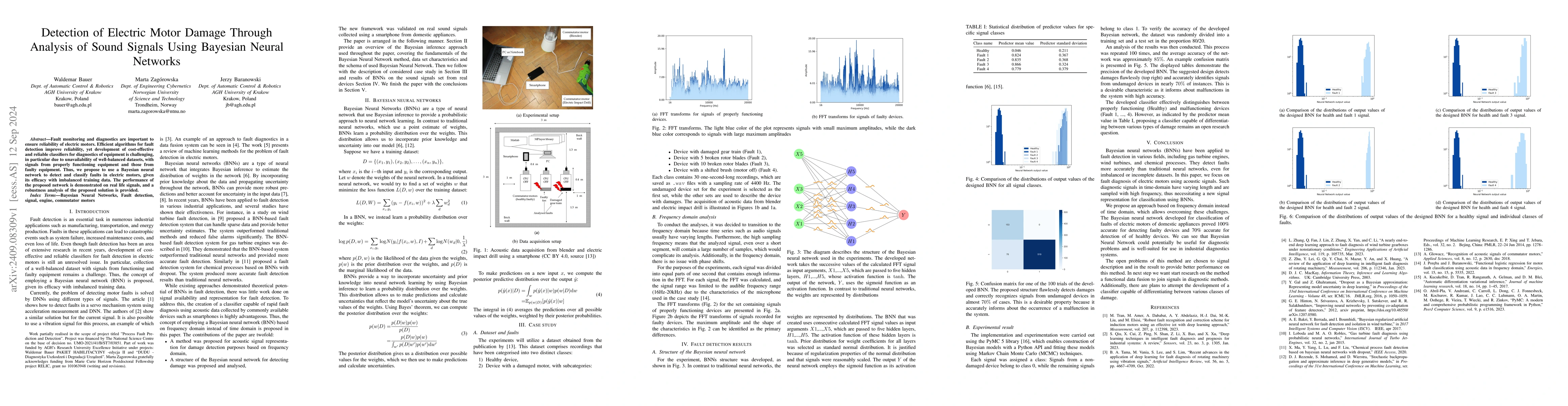 Thumbnail for Detection of Electric Motor Damage Through Analysis of Sound Signals
  Using Bayesian Neural Networks