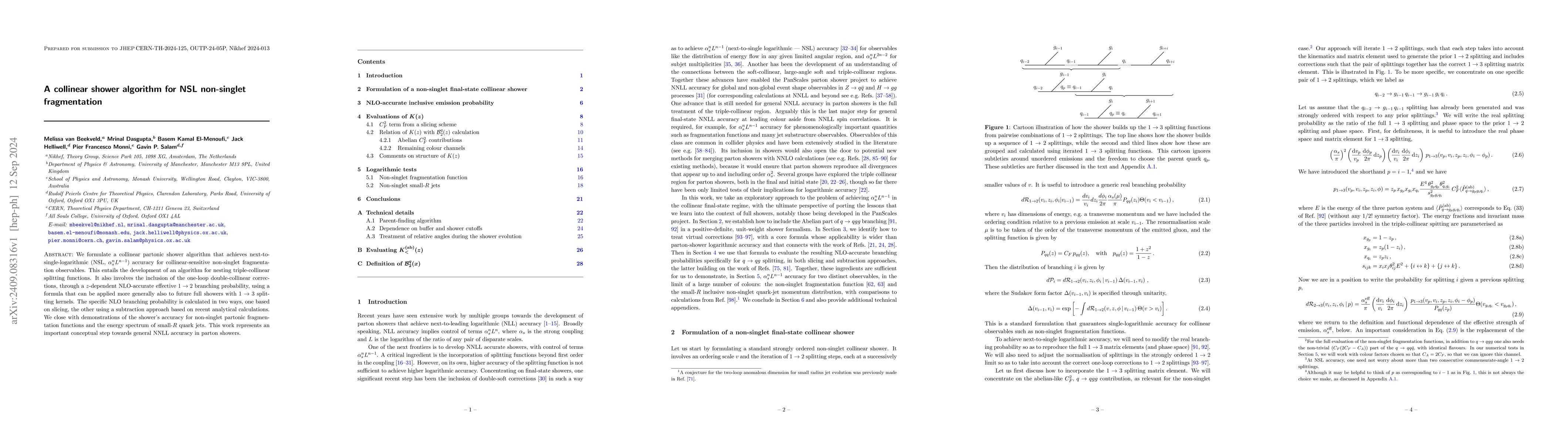 Thumbnail for A collinear shower algorithm for NSL non-singlet fragmentation