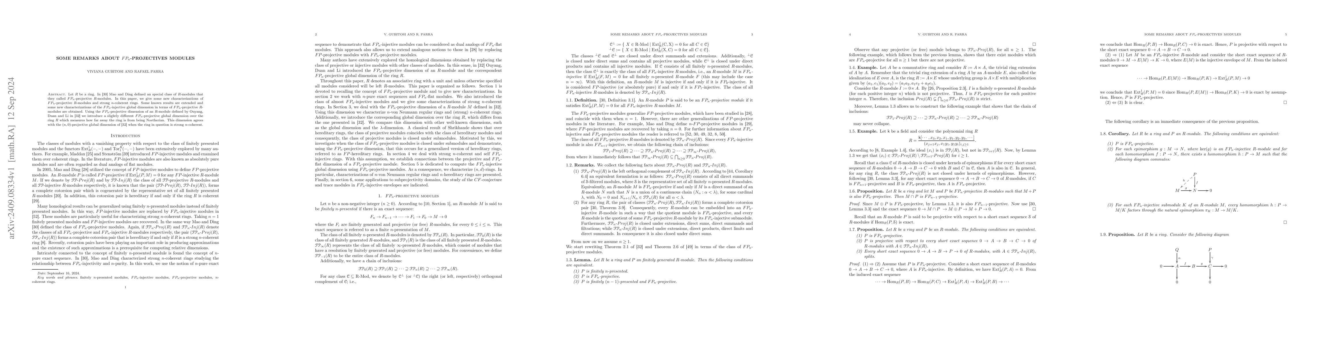 Thumbnail for Some remarks about $FP_{n}$-projectives modules