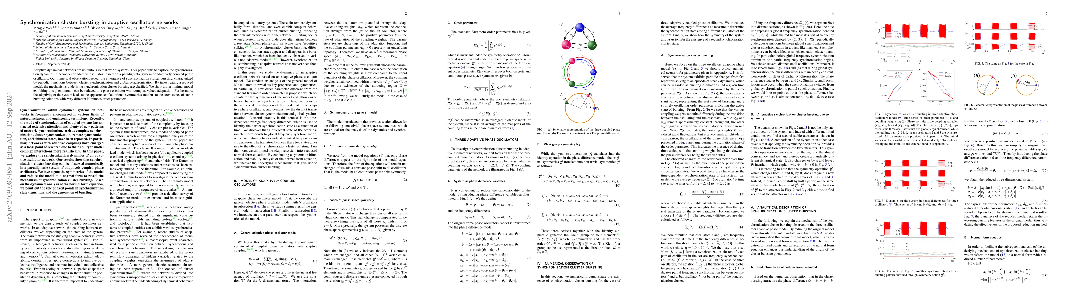Thumbnail for Synchronization cluster bursting in adaptive oscillators networks
