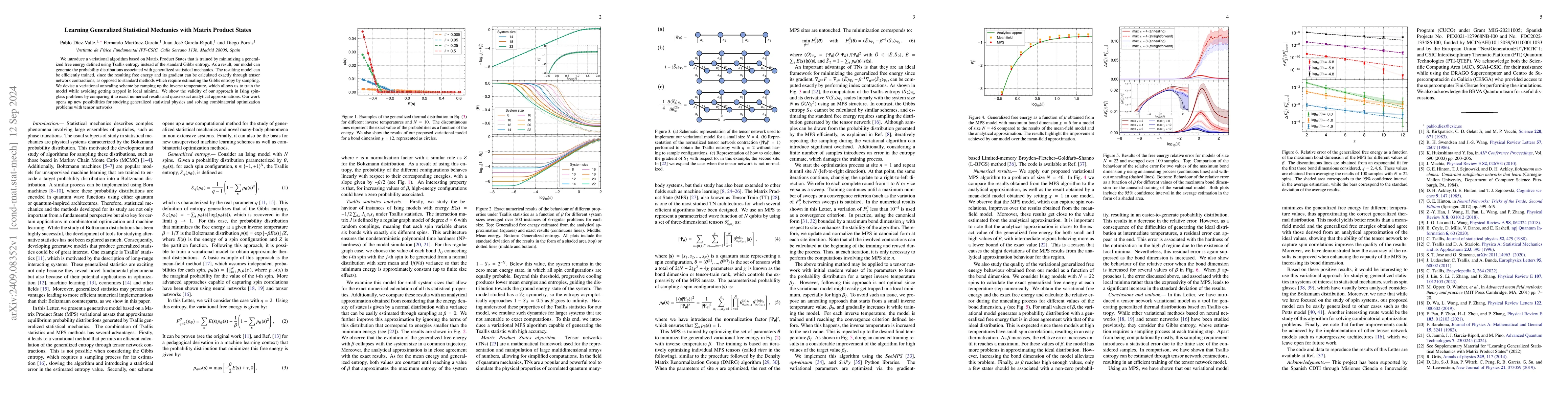 Thumbnail for Learning Generalized Statistical Mechanics with Matrix Product States