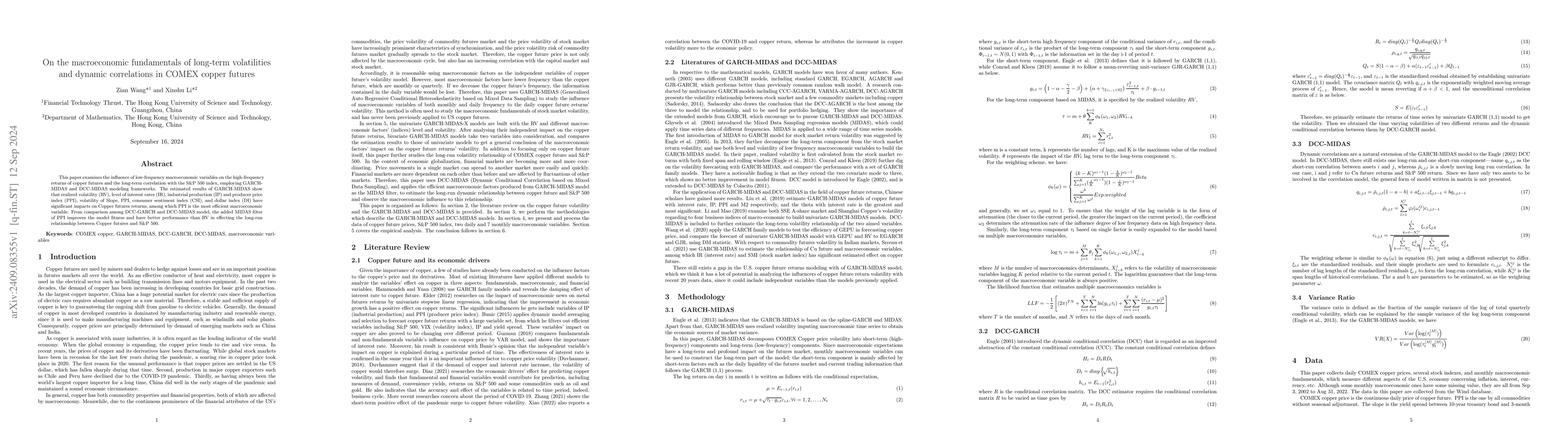 Thumbnail for On the macroeconomic fundamentals of long-term volatilities and dynamic
  correlations in COMEX copper futures