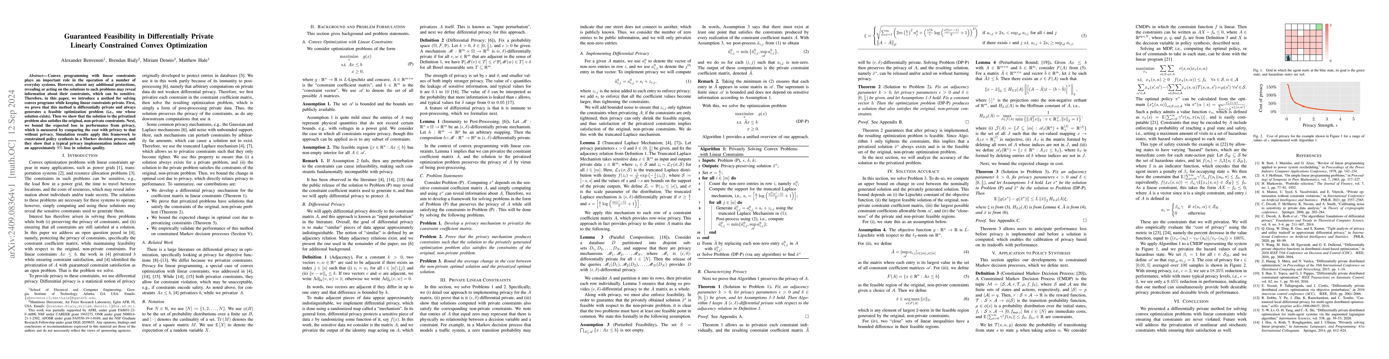Thumbnail for Guaranteed Feasibility in Differentially Private Linearly Constrained
  Convex Optimization