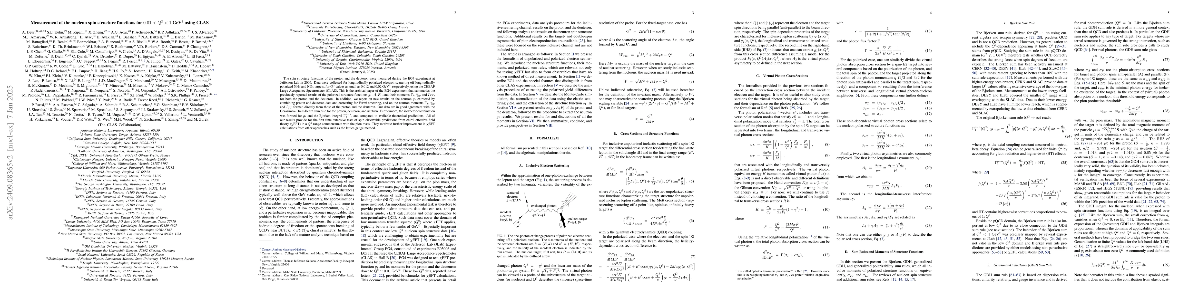 Thumbnail for Measurement of the nucleon spin structure functions for
  $0.01<Q^2<1$~GeV$^2$ using CLAS