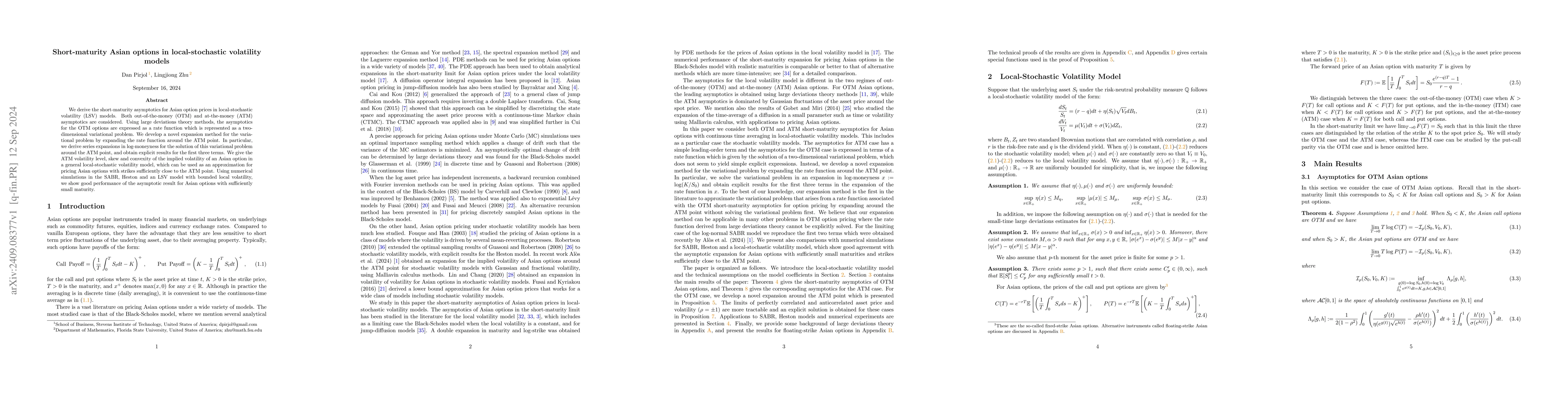 Thumbnail for Short-maturity Asian options in local-stochastic volatility models