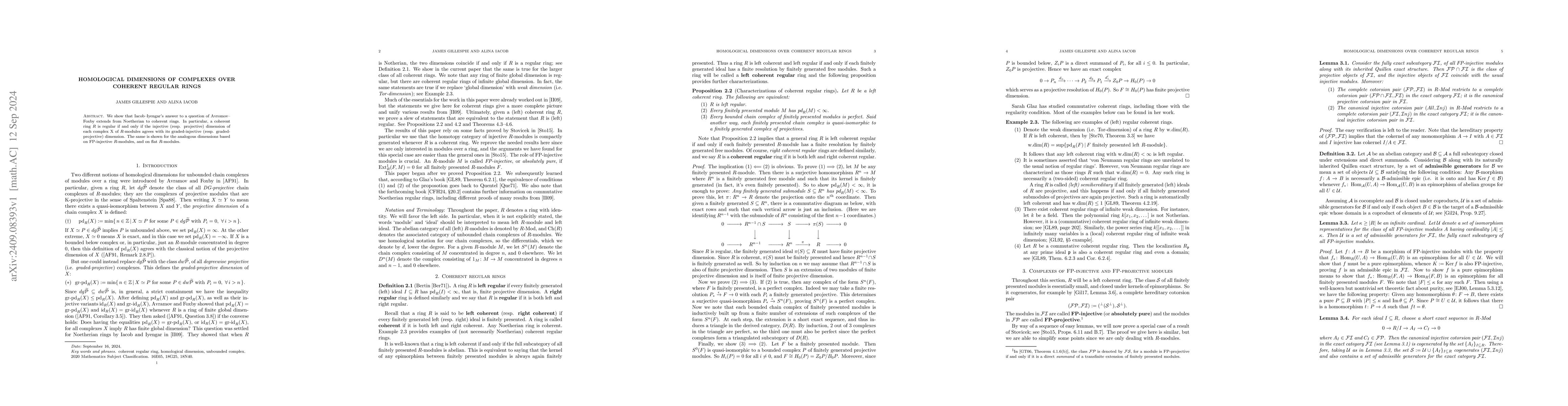 Thumbnail for Homological dimensions of complexes over coherent regular rings