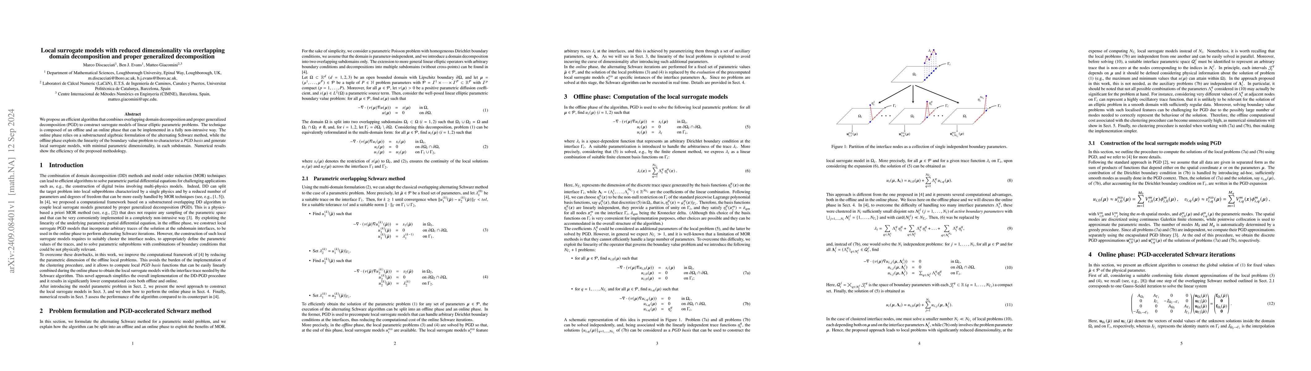 Thumbnail for Local surrogate models with reduced dimensionality via overlapping
  domain decomposition and proper generalized decomposition
