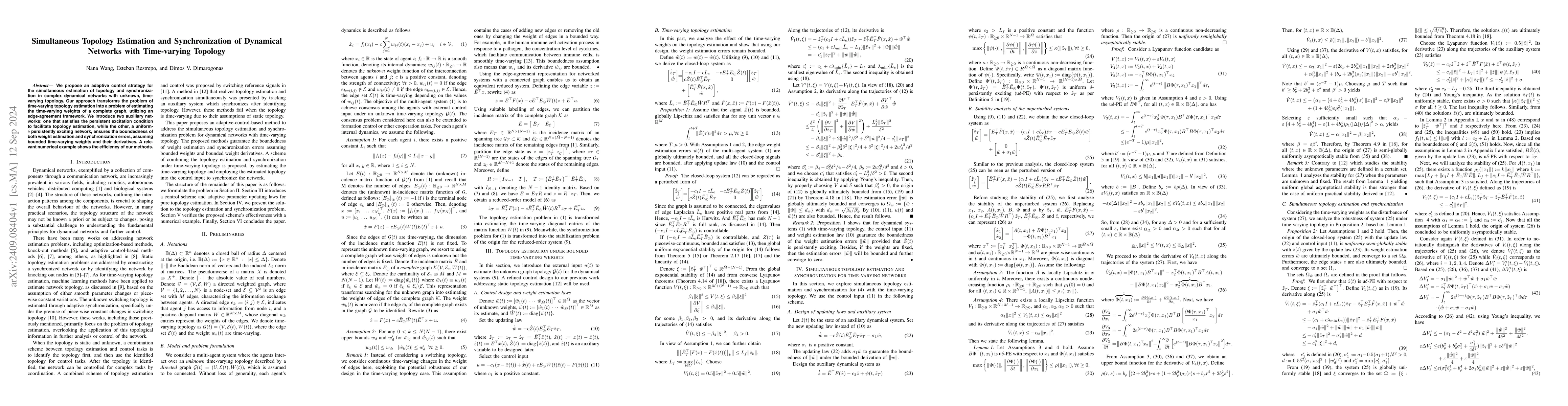 Thumbnail for Simultaneous Topology Estimation and Synchronization of Dynamical
  Networks with Time-varying Topology