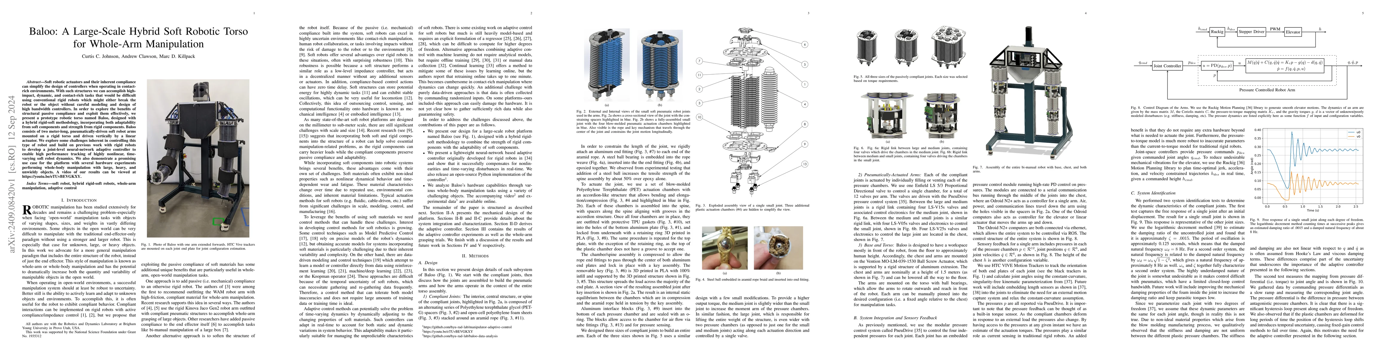 Thumbnail for Baloo: A Large-Scale Hybrid Soft Robotic Torso for Whole-Arm
  Manipulation